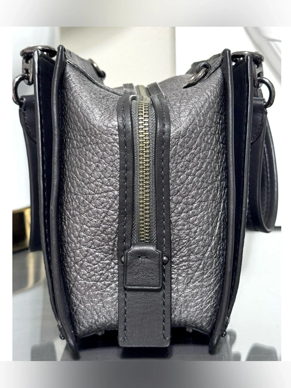 COACH Dreamer Satchel 38546 METALLIC GRAPHITE